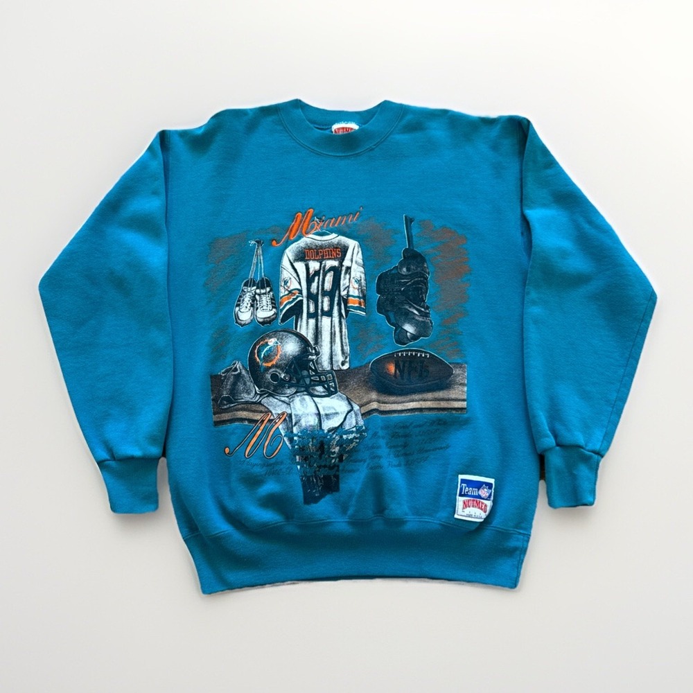 Miami Dolphins Sweatshirt Mens‎ M Nutmeg Mills NFL Vintage 90s Crewneck